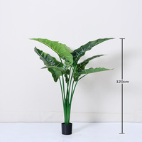 Palmier Calla artificiel en plastique vert, 100 cm, plante en pot, style nordique, décoration intérieure pour salon, balcon, arbre Alocasia
