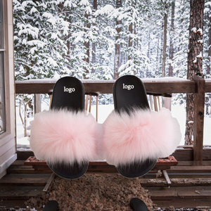 Sandales légères antidérapantes en fausse fourrure pelucheuse pour femmes, pour l'été/l'automne/l'hiver/le printemps - Product Image 3