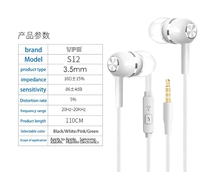 Auriculares Deportivos S12 con Cable, Super Bajos, 3.5mm, Coloridos, con Micrófono, Manos Libres para Samsung, al Mejor Precio al por Mayor