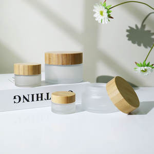 Frasco de Vidrio Esmerilado de Lujo de 100g con Tapa de Madera para Cremas y Ungüentos |   Logotipo Personalizado, Ofertas al por Mayor, Entrega Rápida - Product Image 2