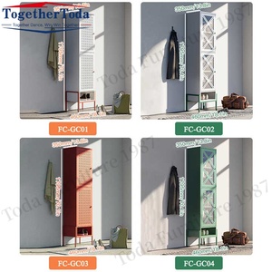 Modern Dual-Layer Solid Wood Durable Adjustable <b>Wall</b>-Mounted Living Room Use <b>Shoe</b> <b>Rack</b> Freestanding Entryway Cabinet - Product Image 6