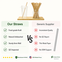 Pailles en papier biodégradables, recyclables, emballées individuellement, de qualité alimentaire, compostables pour le thé au lait, le café, les smoothies
