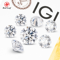Redleaf IGI sertifikası Lab elmas toptan 0.5CT 1CT 2CT 3CT DEF VVS Lab oluşturulan elmas HPHT CVD Lab yetiştirilen elmas
