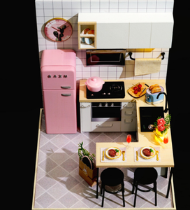 บ้านตุ๊กตาไม้ DIY พร้อมเฟอร์นิเจอร์,ของเล่นประกอบบ้านตุ๊กตาจำลองหรูหราสำหรับเด็กของขวัญสำหรับเด็กผู้หญิง - Product Image 4