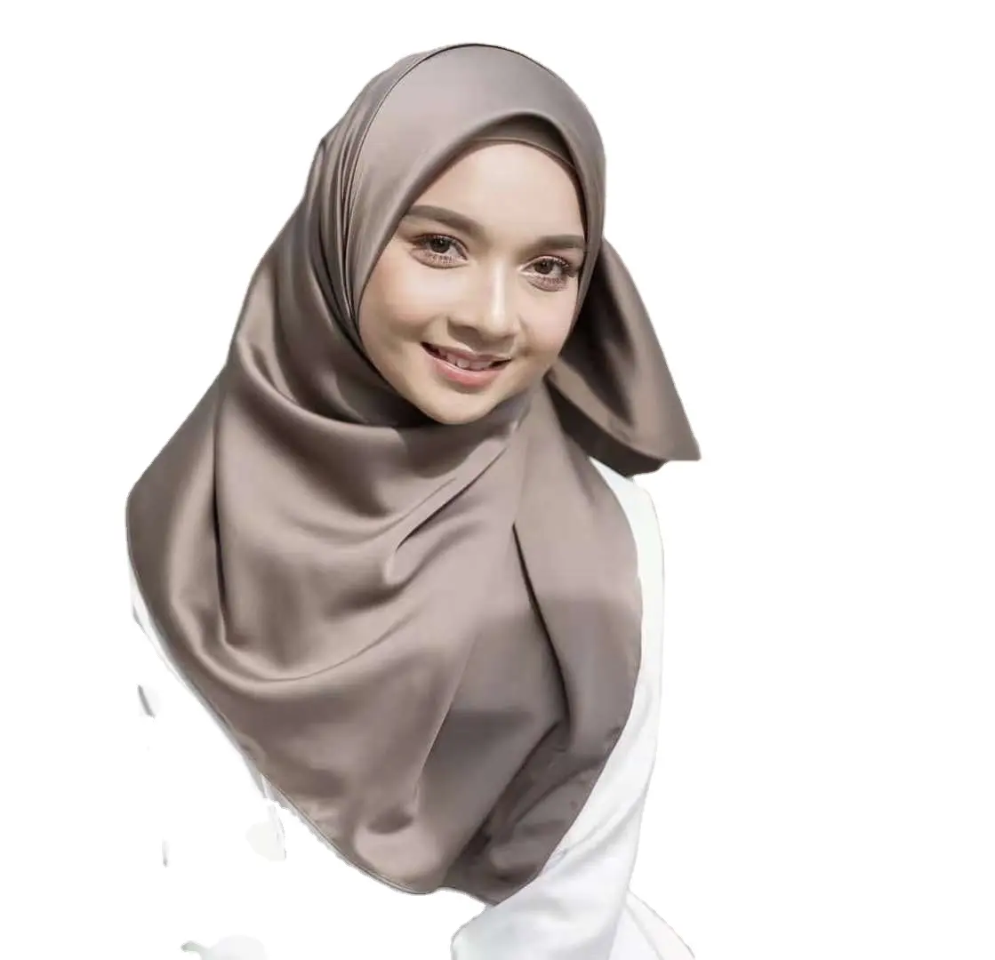 2022 New Stylish malese Velvet Satin Silk Hijab Shades donna Tudung Crepe scialle sciarpa araba da donna per musulmani