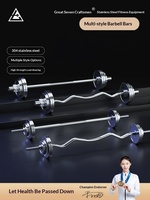 Barre d'haltères en acier inoxydable à grand trou, droite et courbée, pour musculation, squats, entraînement fitness, utilisation en salle de sport