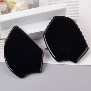 Alat pengikis guas batu Obsidian alami, alat pijat Spa akupunktur perawatan kulit wajah bintik kulit mati keriput - Product Image 4