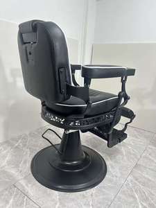 Sillón de Salón Metálico para Hombre, para Salones de Belleza, Peluquería, Barbería, Asiento de Cuero, Bomba Hidráulica Profesional - Product Image 3