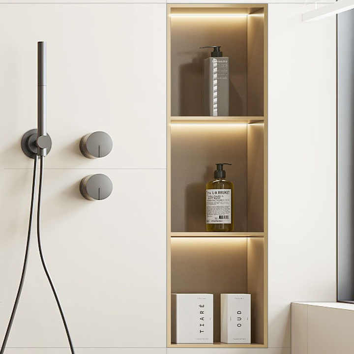 Custom Size and Gold Color Led Strip Wall Niche Stainless Steel 304 ...