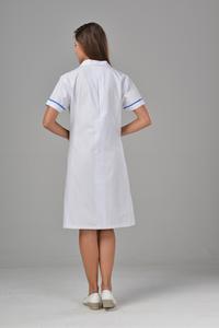 Elegante Camice Bianco da Medico con Design del Colletto Speciale, Alta Qualità Personalizzabile in Cotone Popeline, Maniche Corte e Lunghe per Donne - Product Image 6