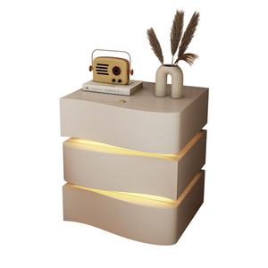 Mesa de Noche Inteligente Moderna Zxm Home, Mesita de Noche de Madera Inteligente con Luz Táctil, 2 o 3 Cajones, Muebles de Dormitorio - Product Image 4