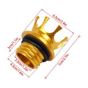 Bouchon de réservoir d'essence en aluminium avec couronne de roi pour moto, filetage droit, pour Harley Sportster - Product Image 5