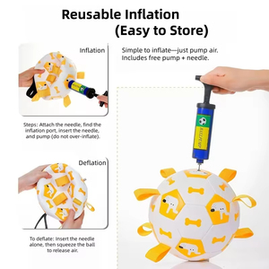 Jouets interactifs pour chiens : cordes de saut, jouets de tirage à l'eau, ballons de football à rayures pour le tirage à l'équerre - Product Image 3