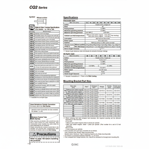 SMC pneumatics กระบอก CQ2A32-30DZ ขนาดกะทัดรัด - Product Image 1