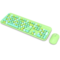 Clavier souris sans fil rétro pour ordinateur de bureau pleine grandeur 2.4GHz clavier sans fil couleur mixte pour Mac PC ordinateur portable de bureau