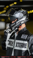 Casque de moto sportif intégral en ABS, design graphique personnalisé, équipement de protection pour la course à moto