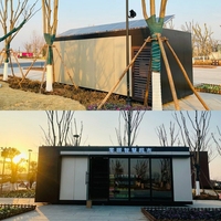 Maison préfabriquée de luxe en acier, type conteneur, modèle Apple Cabin, étanche, atelier contemporain, boutique mobile, prête à l'emploi
