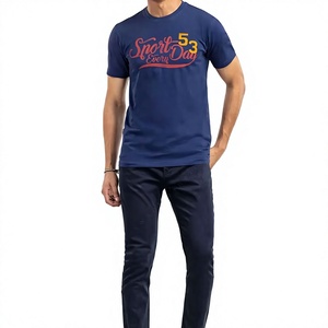 Camiseta de Hombre de Manga Corta, Estilo Formal, Color Azul Marino, Logotipo Personalizado en la Parte Delantera, Impresión por Sublimación, Cuello Redondo, Corte Regular, Algodón/Bambú, Secado Rápido - Product Image 1