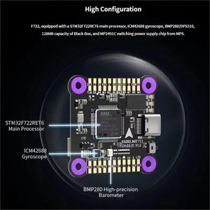 Radiolink F722 ชุดควบคุมการบินสำหรับแข่ง 4in1 55A ESC Stack รองรับ Betaflight INAV Flying Tower สำหรับโดรนแข่ง FPV - Product Image 3