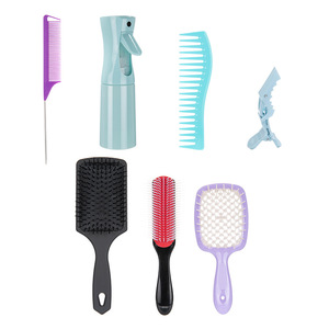 Wanmei Hair Styling Tools 6 Piece <b>Set</b> Plastic Reusable Combs Brushes <b>Spray</b> Bottle For Hair Care And Styling - Product Image 1