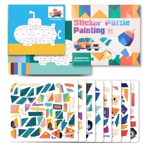 Libro de Actividades para Niños, Rompecabezas de Animales con Pegatinas, Juegos de Inteligencia, Pegatinas DIY, Educación Temprana, Collage Geométrico 3D Colorido - Product Image 5