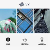 Serviette de golf en microfibre à motif brodé personnalisé Wuxi Ivy Textile, tissage gaufré, séchage rapide, super absorbante, aimant N52