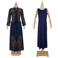 Ensemble deux pièces transfrontalier pour femmes de grande taille Costume musulman à la mode Abaya africaine Robe du Moyen-Orient Robe Cardigan Robe