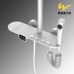 Interrupteurs muraux thermostatiques numériques à quatre niveaux en cuivre massif (TDS) pour douche de salle de bain - Product Image 6