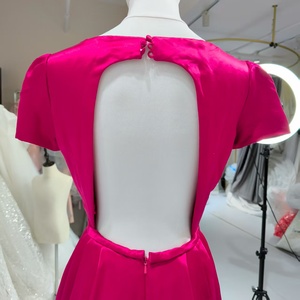 S0461L 2026 nuova moda rosa rossa girocollo a manica lunga <span class=keywords><strong>abito</strong></span> <span class=keywords><strong>da</strong></span> sera in raso <span class=keywords><strong>cerimonia</strong></span> per adulti <span class=keywords><strong>abito</strong></span> <span class=keywords><strong>da</strong></span> sera di fascia alta - Product Image 4