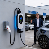 Station de recharge pour véhicules électriques, chargeur portable pour véhicules électriques, borne de recharge murale 22 kW 11 kW triphasée EVSE, application intelligente, 6 m, recharge de véhicules électriques