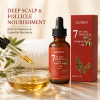 Huile Essentielle Tout-en-un 7-en-1 Nourrissante 100% Pure et Naturelle à l'Huile de Coco pour Soins Capillaires Hydratante Légère Lisse et Élégante 60ml