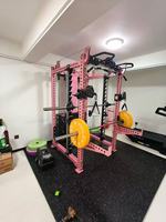 Rack de musculation multifonctionnel 3-en-1 en acier inoxydable et alliage d'aluminium avec pile de poids de 70-120 kg