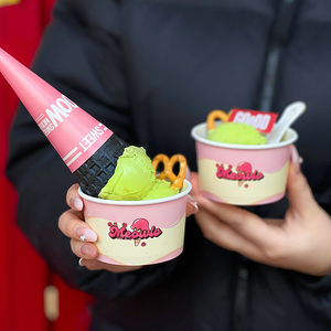 Biểu Tượng Tùy Chỉnh In Phân Hủy Sinh Học Thân Thiện Với Môi Dùng Một Lần Tường Giấy Ly Bát Cho <span class=keywords><strong>Ice</strong></span> <span class=keywords><strong>Cream</strong></span> Sữa Chua Đông Lạnh Gelato - Product Image 4