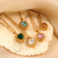 Luxe 18k vergulde sieraden liefdesketting hartketting watergolfketting kleurrijke diamant edelsteen kettingset Valentijnsdag sieraden
