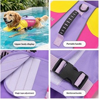 Gilet de flottaison pour chien à haute flottabilité, style décontracté, avec boucle de remorquage et lettres imprimées – Idéal pour la natation en extérieur et les jeux à la plage en toutes saisons