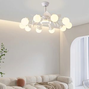 Nouveau salon <span class=keywords><strong>ventilateur</strong></span> lustre lumière luxe atmosphère Style nordique blanc <span class=keywords><strong>Globe</strong></span> <span class=keywords><strong>verre</strong></span> abat-jour <span class=keywords><strong>plafond</strong></span> <span class=keywords><strong>ventilateur</strong></span> lampe - Product Image 1