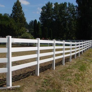 Valla para Granja de Caballos Galvanizada de 4 Rieles con Diseño Estilo <span class=keywords><strong>Rancho</strong></span> <span class=keywords><strong>Blanco</strong></span> - Product Image 1