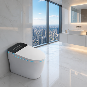 Inodoro Inteligente con Certificación CE, Bidé de Una Pieza sin Borde, Luz Nocturna LED, Panel Táctil, Descarga Automática, Asiento con Calefacción, WC de Cerámica - Product Image 5