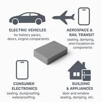 Matière en mousse de silicone à cellules fermées, écologique, résistante aux intempéries, isolation thermique pour l'électronique automobile
