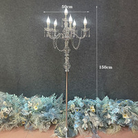Centre de table de mariage très vendu, candélabre haut de gamme en acrylique avec source de lumière LED pour la décoration de table