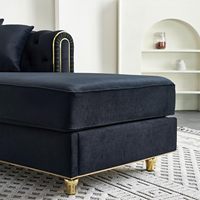 Canapé chaise longue moderne en velours de 67 pouces avec accoudoir gauche, coussin décoratif, capitonnage boutonné, design résistant aux rayures, luxe pour salon et chambre à coucher