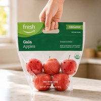 Groothandel op maat bedrukte fruit- en groenteverpakkingen met handvat, ritssluiting en ventilatiegaten voor verse producten