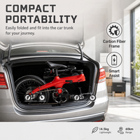 Vélo électrique pliable fiable en fibre de carbone, autonomie 31-60 km, avec système de propulsion électrique