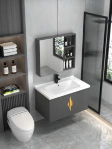 Mobile <span class=keywords><strong>Bagno</strong></span> Moderno in Alluminio Economico con Lavabo a Parete Impermeabile e Garanzia di 5 Anni - Product Image 5