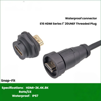 Conector Impermeable E16, Conector Recto en Ángulo para Placa PCB, Tipo Snap-On, 1M 2M 4K 60HZ