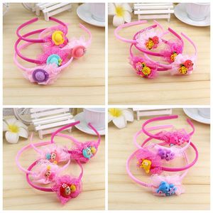Diademas de dibujos animados para niños con decoraciones florales, accesorios para el cabello para fiestas de cumpleaños para niñas, colores rosa, estilos aleatorios - Product Image 1