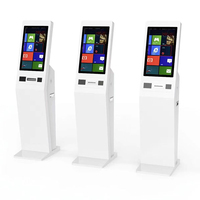 Kiosque intérieur sur pied avec écran tactile Windows de 27 pouces, processeur Intel Core I3, terminal de paiement en libre-service, lecteur QR, SDK, lecteur de codes-barres, 1080p