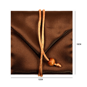 Petite pochette zippée en velours, sac à bijoux perlé à cordon, porte-monnaie en soie pour boucles d'oreilles et bracelets - Product Image 5