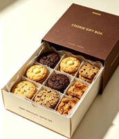 Boîtes rigides de style tiroir écologiques de qualité alimentaire avec logo personnalisé, en papier kraft enduit, emballage cadeau en carton pour biscuits