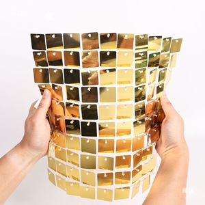 New Trend Party Supplies Hochzeit Hintergrund Dekorationen Glänzendes Zeichen Hintergrund Bunte sensorische Spiel Kunststoff Pailletten Schimmer Wand - Product Image 5